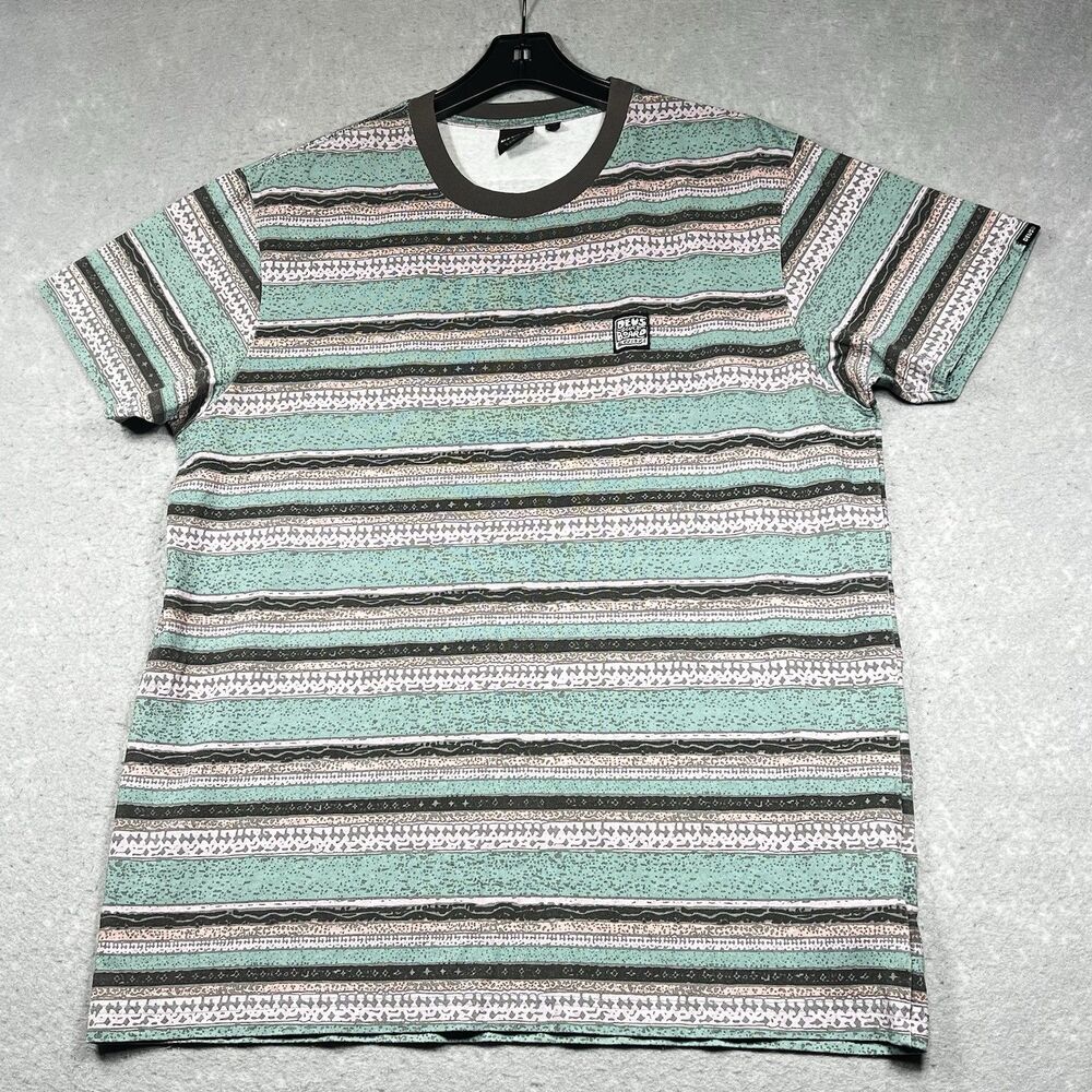 DEUS Surfboard Design T Shirt Mens Size XL Green Gray Short Sleeve T-Shirt